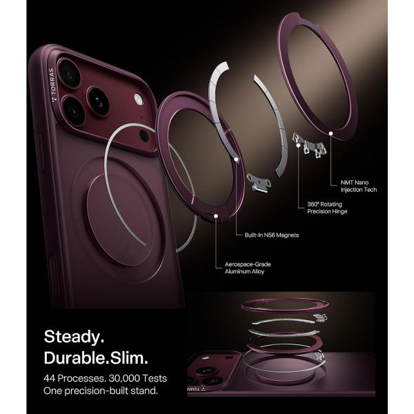 TORRAS O1S iPhone 18 Pro Max Standl� K�l�f-Burgundy