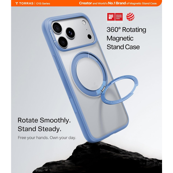 TORRAS O1S iPhone 18 Pro Max Standl� K�l�f-Blue