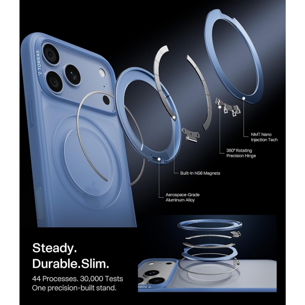 TORRAS O1S iPhone 18 Pro Max Standl� K�l�f-Blue