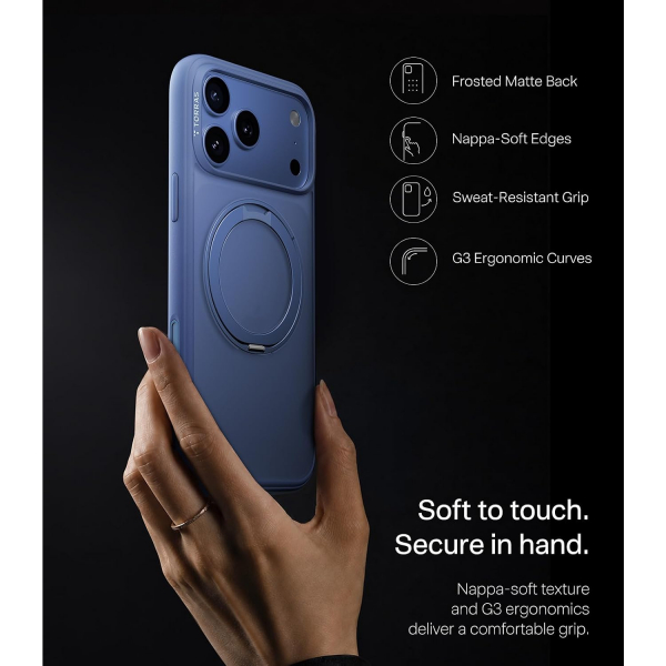 TORRAS O1S iPhone 18 Pro Max Standl� K�l�f-Blue
