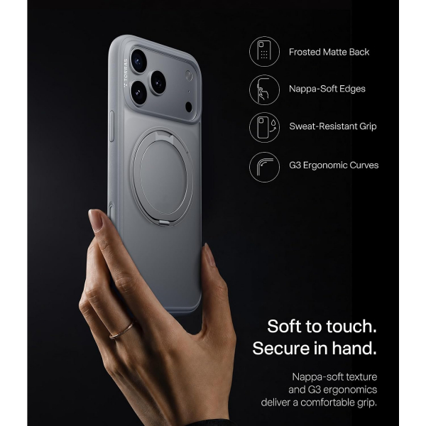 TORRAS O1S iPhone 18 Pro Max Standl� K�l�f-Silver Gray