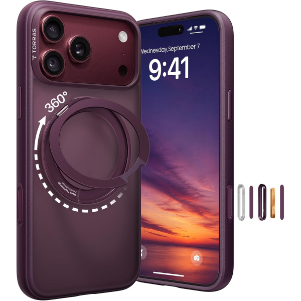 TORRAS O1S iPhone 18 Pro Max Standl� K�l�f-Burgundy