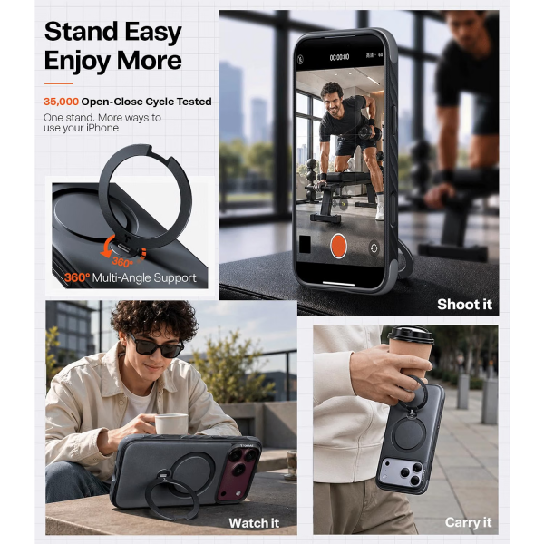 TORRAS Q3 Rugged iPhone 18 Pro Max Koruyucu K�l�f-Jet Black