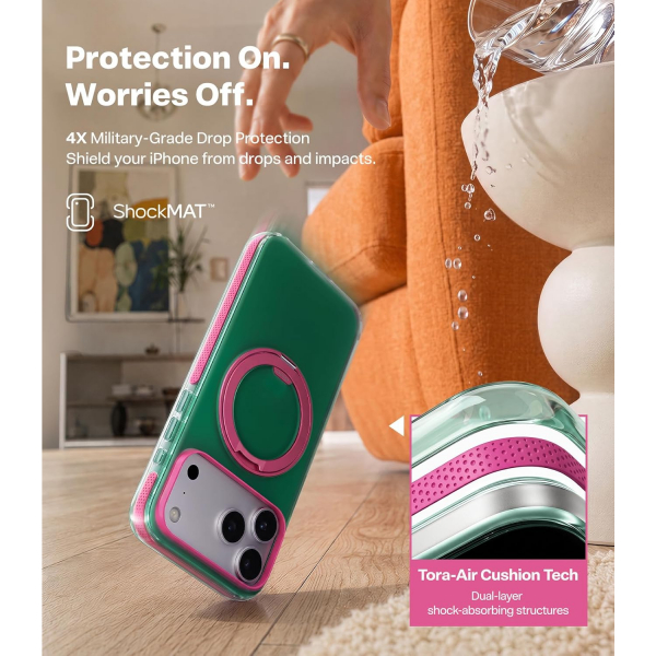 TORRAS Ostand Hue iPhone 18 Pro Koruyucu K�l�f-Jade Green