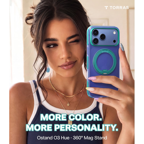 TORRAS Ostand Hue iPhone 18 Pro Koruyucu K�l�f-Periwinkle Blue
