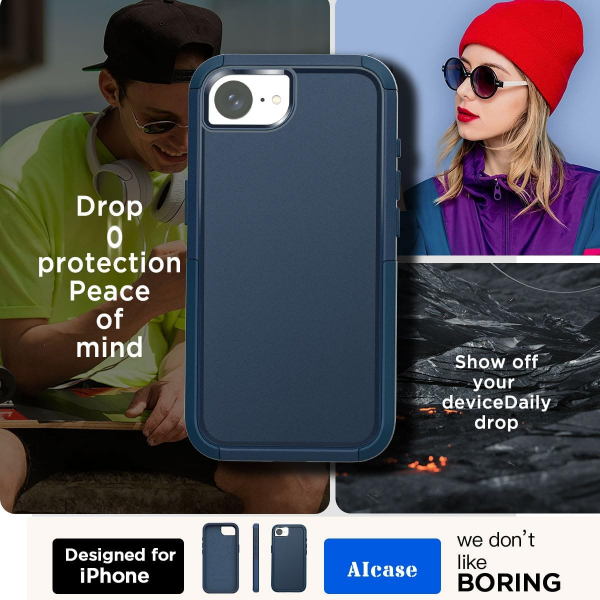 AICase Apple iPhone 16e MagSafe Uyumlu Klf -Navy Blue