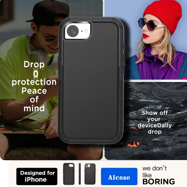 AICase Apple iPhone 16e MagSafe Uyumlu Klf -Black 
