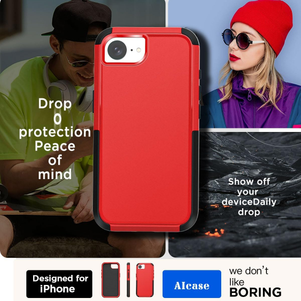 AICase Apple iPhone 16e MagSafe Uyumlu Klf -Red
