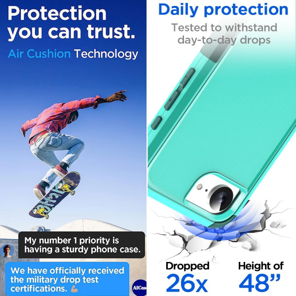 AICase Apple iPhone 16e MagSafe Uyumlu Klf -Water Blue