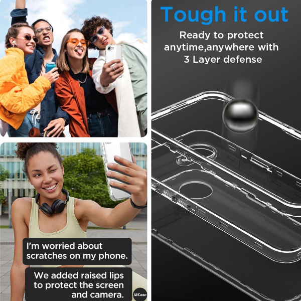 AICase Apple iPhone 16e MagSafe Uyumlu Klf -Clear