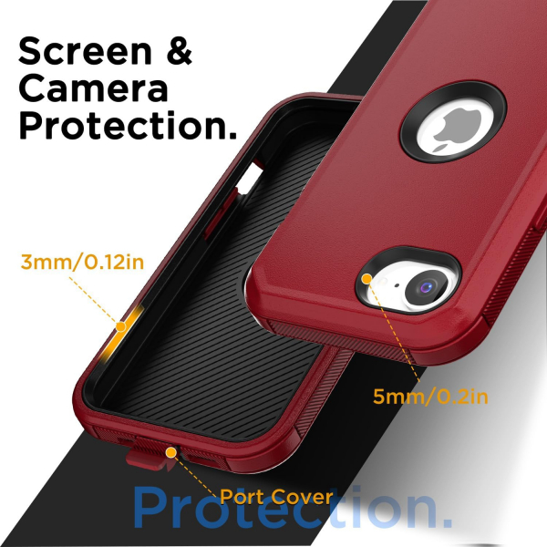 AICase Apple iPhone 16e MagSafe Uyumlu Klf -Red Black