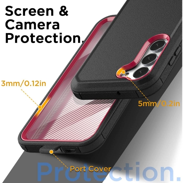 AICase Galaxy S23 Plus Klf (MIL-STD-810G)-Black Red