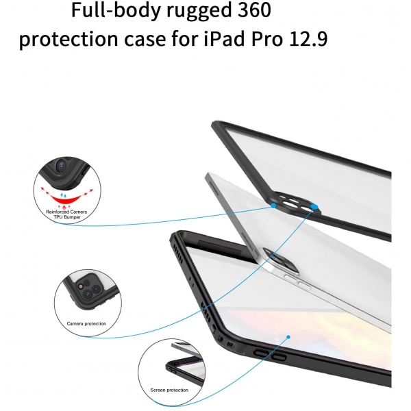 AICase iPad Pro Su Geirmez Tablet Klf (12.9 in)(2018)