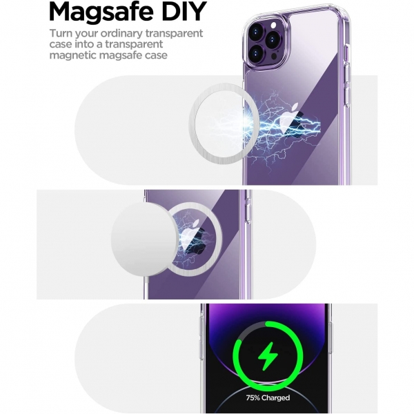 AICase iPhone 14 Pro MagSafe Uyumlu Su Geirmez Klf (MIL-STD-810G)-Clear