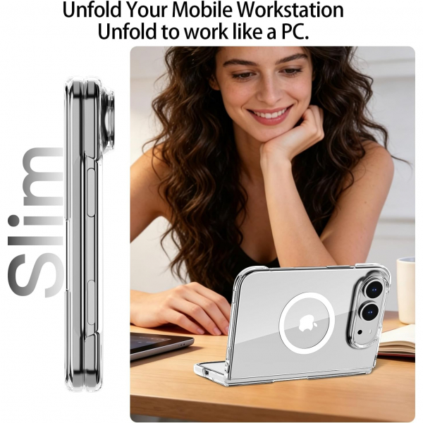AICase iPhone Duo Katlanabilir Magsafe �effaf K�l�f