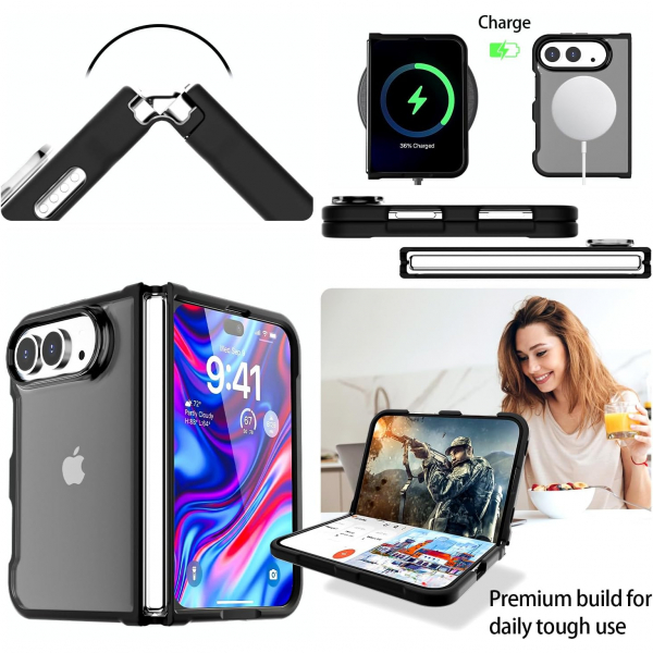 AICase iPhone Duo Katlanabilir �effaf K�l�f-Translucent Matte