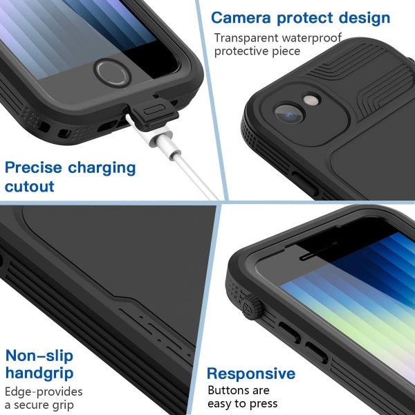 AICase iPhone SE Su Geirmez Klf-Black