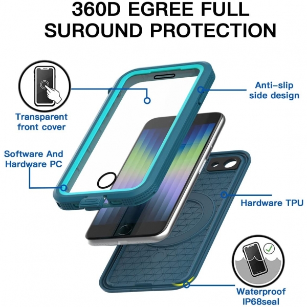 AICase iPhone SE Su Geirmez Klf-Green