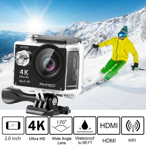 AKASO EK7000 4K WiFi Sports Aksiyon Kamera (Siyah)