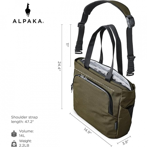 ALPAKA Bravo Tote Laptop antas(16 in)-Army Green 