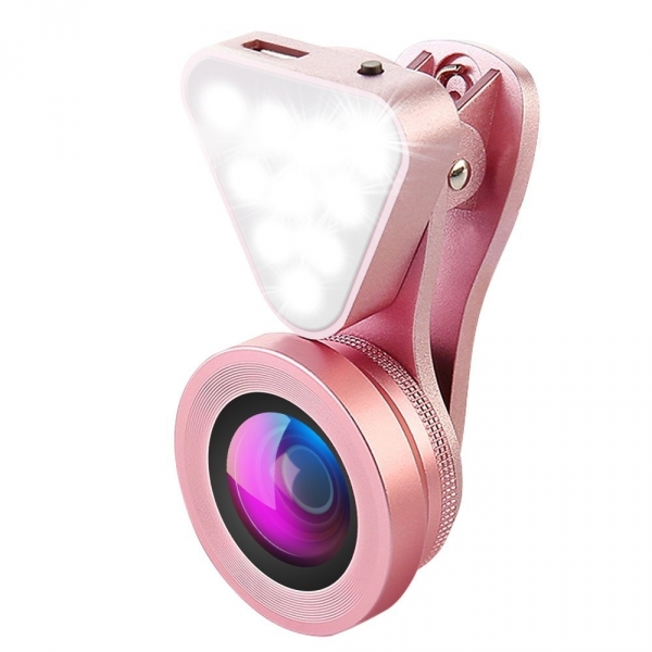 AMIR 2'si 1 Arada Telefon Kamera Lensi-Rose Pink