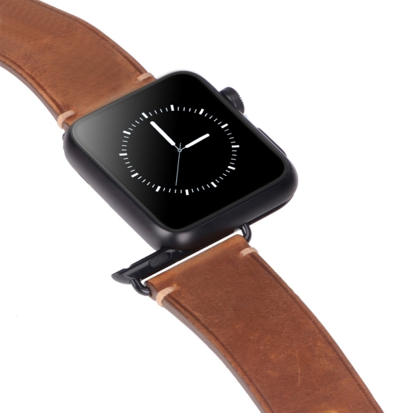 AMMZO Apple Watch Deri Kay (42mm)-Dark Brown Leather Watchband