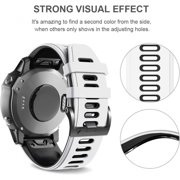 ANCOOL Garmin Fenix 7X/6X Pro/5X Plus Kay -White Black