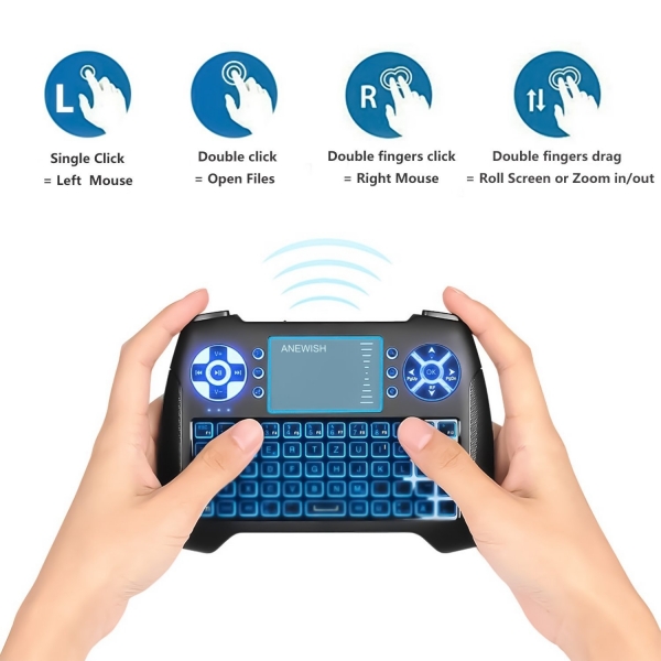 ANEWISH Mini Kablosuz Klavye/Touchpad Mouse
