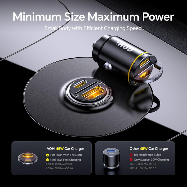 AOHI USB C 2 Portlu Ara arj Cihaz