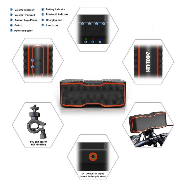 AOMAIS Sport II Su Ge�irmez Bluetooth Hoparl�r-Orange
