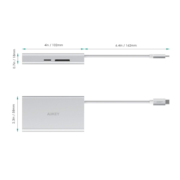 AUKEY USB C oklu Hub Adaptr (Gray)