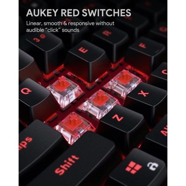 AUKEY KMG14 Mekanik Klavye (Krmz)