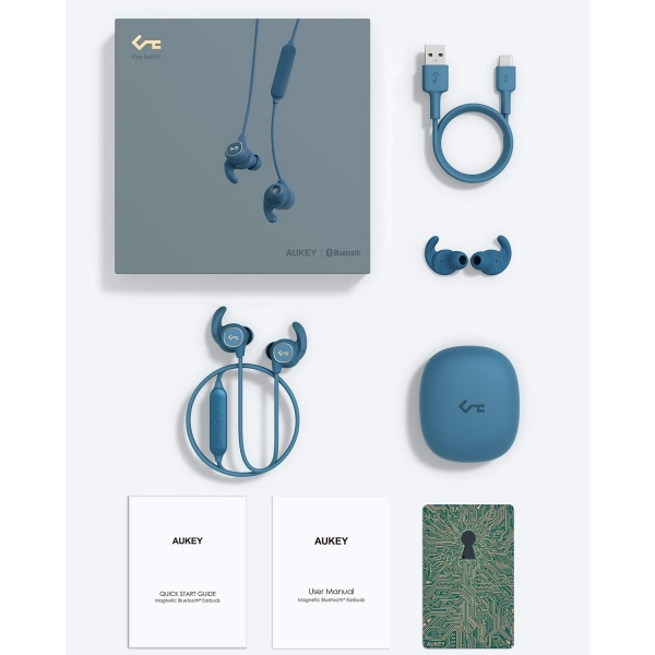 AUKEY Key Serisi B60 Bluetooth Kulak i Kulaklk-Blue