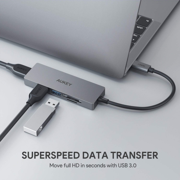 AUKEY USB C Hub SD / Mikro SD Kart Okuyucu (Gm)