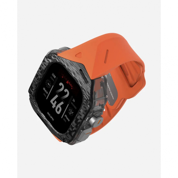 AULUMU Apple Watch Ultra 2 FKM Bumper Klf-Red Orange 