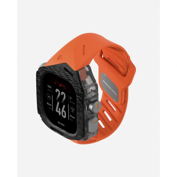 AULUMU Apple Watch Ultra 2 FKM Bumper Klf-Red Orange 