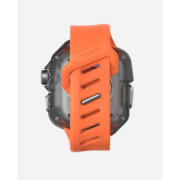 AULUMU Apple Watch Ultra 2 FKM Bumper Klf-Red Orange 