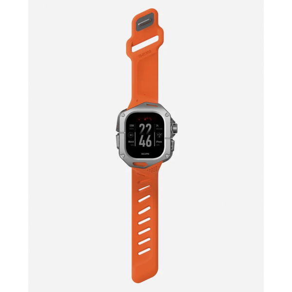 AULUMU Apple Watch Ultra 2 Titanyum Bumper Klf-Red Orange 