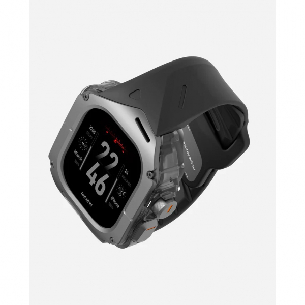 AULUMU Apple Watch Ultra 2 Titanyum Bumper Klf-Black 