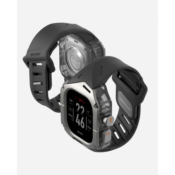 AULUMU Apple Watch Ultra 2 Titanyum Bumper Klf-Black 