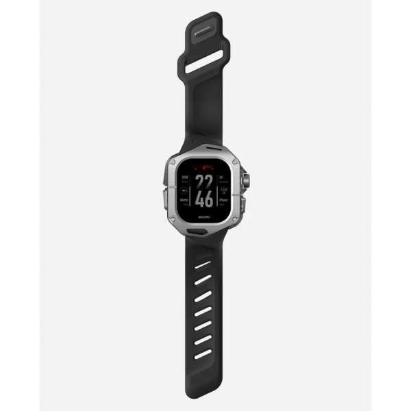 AULUMU Apple Watch Ultra 2 Titanyum Bumper Klf-Black 