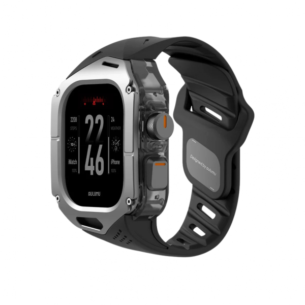 AULUMU Apple Watch Ultra 2 Titanyum Bumper Klf-Black 