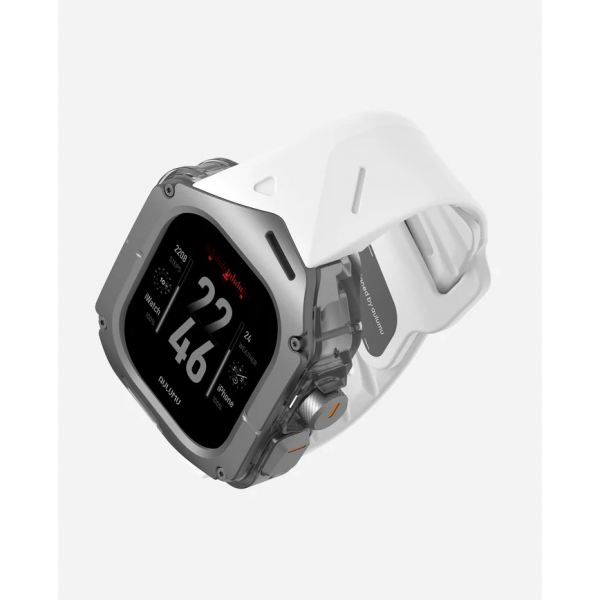 AULUMU Apple Watch Ultra 2 Titanyum Bumper Klf-White 