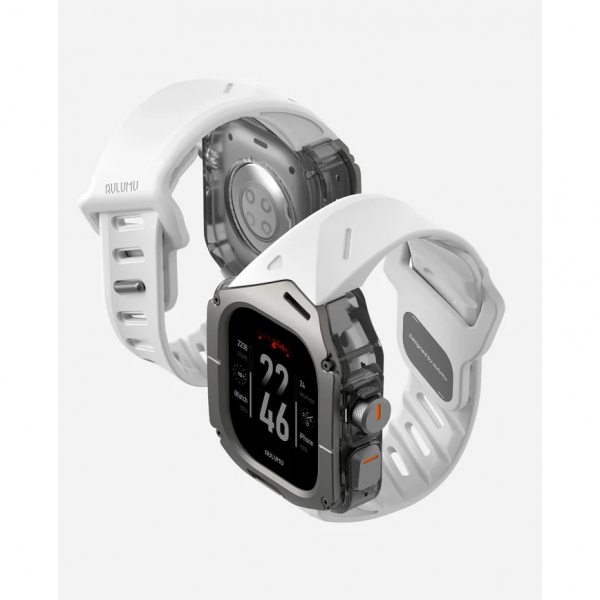 AULUMU Apple Watch Ultra 2 Titanyum Bumper Klf-White 