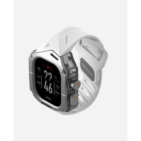 AULUMU Apple Watch Ultra 2 Titanyum Bumper Klf-White 