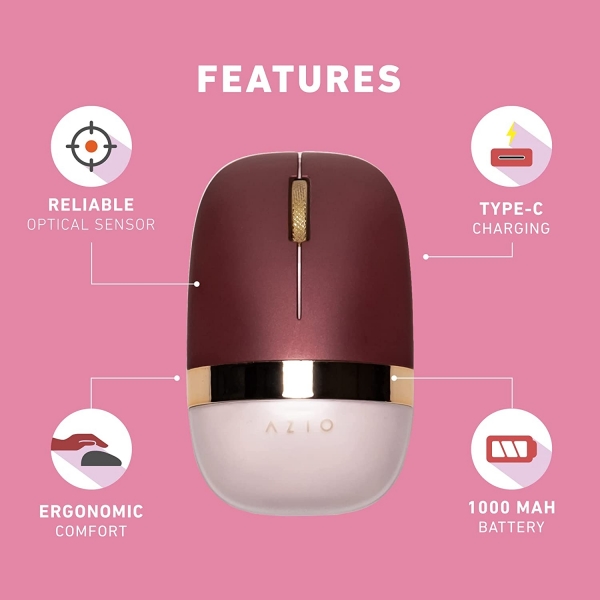 Azio IZO Wireless Bluetooth Mouse-Baroque Rose