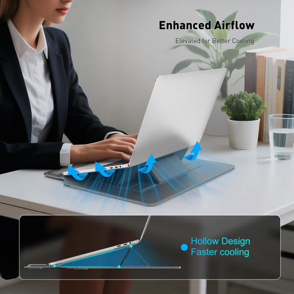AboveTEK 2si 1 Arada Laptop Klf (13-14 in)-Grey