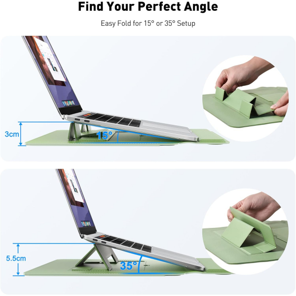 AboveTEK 2si 1 Arada Laptop Klf (13-14 in)-Sage Green