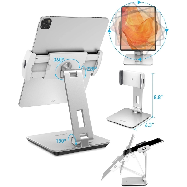 AboveTEK Kiosk Alminyum Telefon/Tablet Stand -Silver