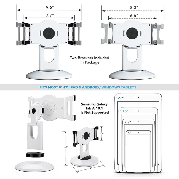 AboveTEK Kiosk Tablet Stand-White